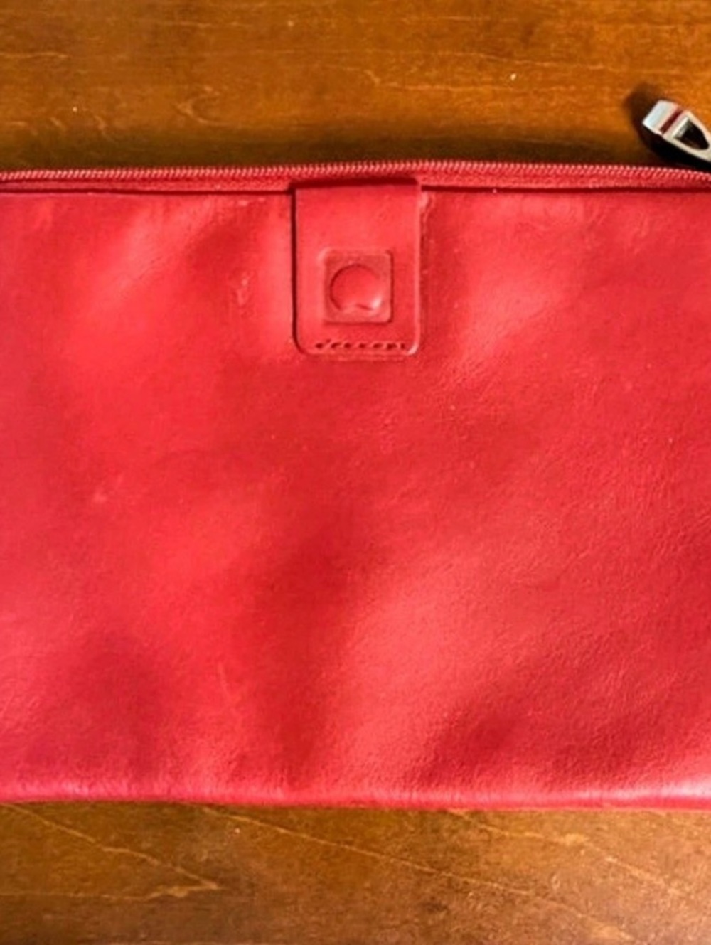 DELSEY Red Leather Clutch
